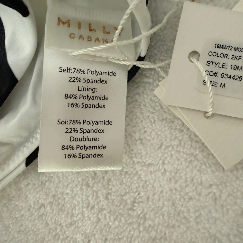 Milly Black and White Cutout One-Piece Swimsuit